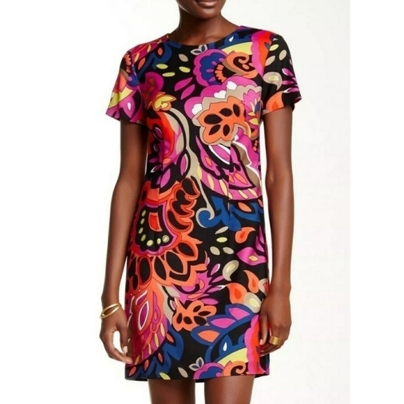 New Trina Turk Shift Dress Womens 4 Floral Print - Picture 1 of 6